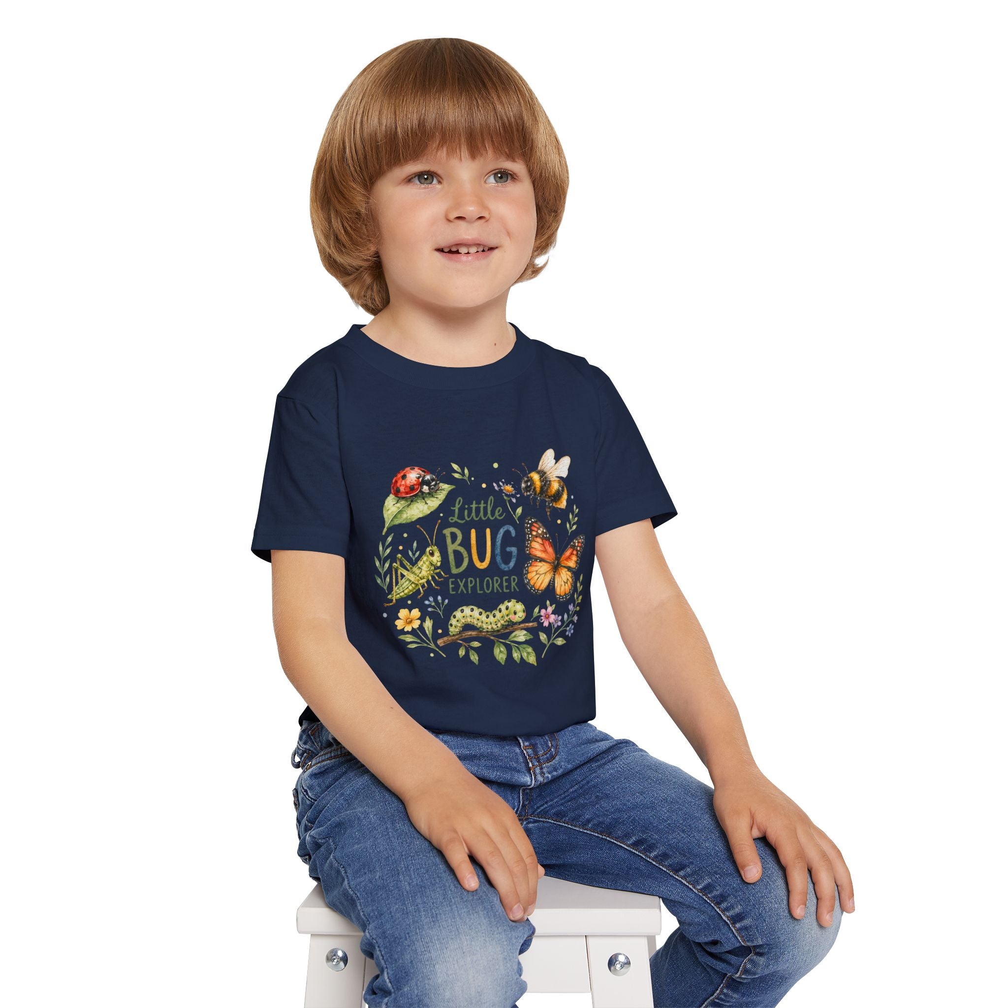 Little Bug Explorer toddler t-shirt | butterfly, ladybug, bee nature design