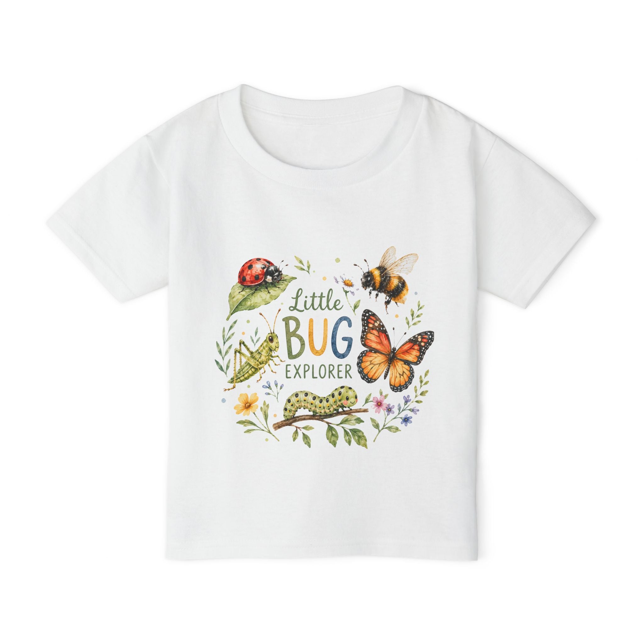 Little Bug Explorer toddler t-shirt | butterfly, ladybug, bee nature design