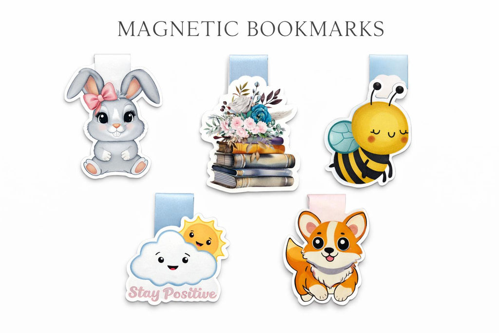 Cute Magnetic Bookmarks, Animal & Floral Page Clips, Book Lover Gift