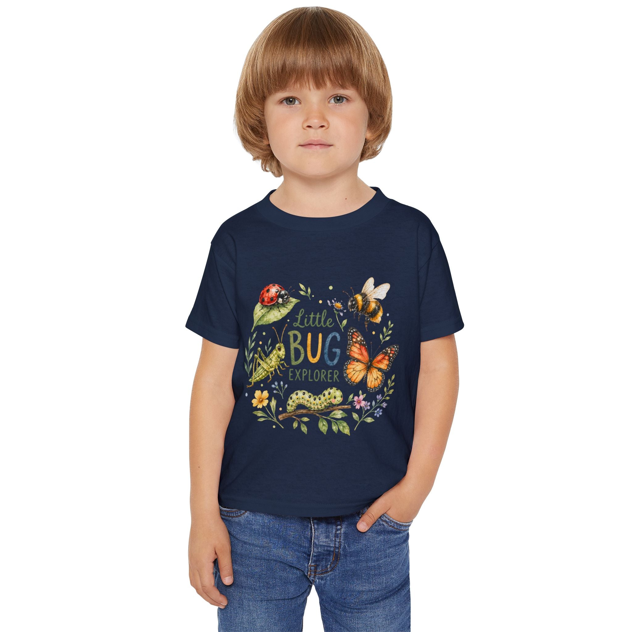 Little Bug Explorer toddler t-shirt | butterfly, ladybug, bee nature design