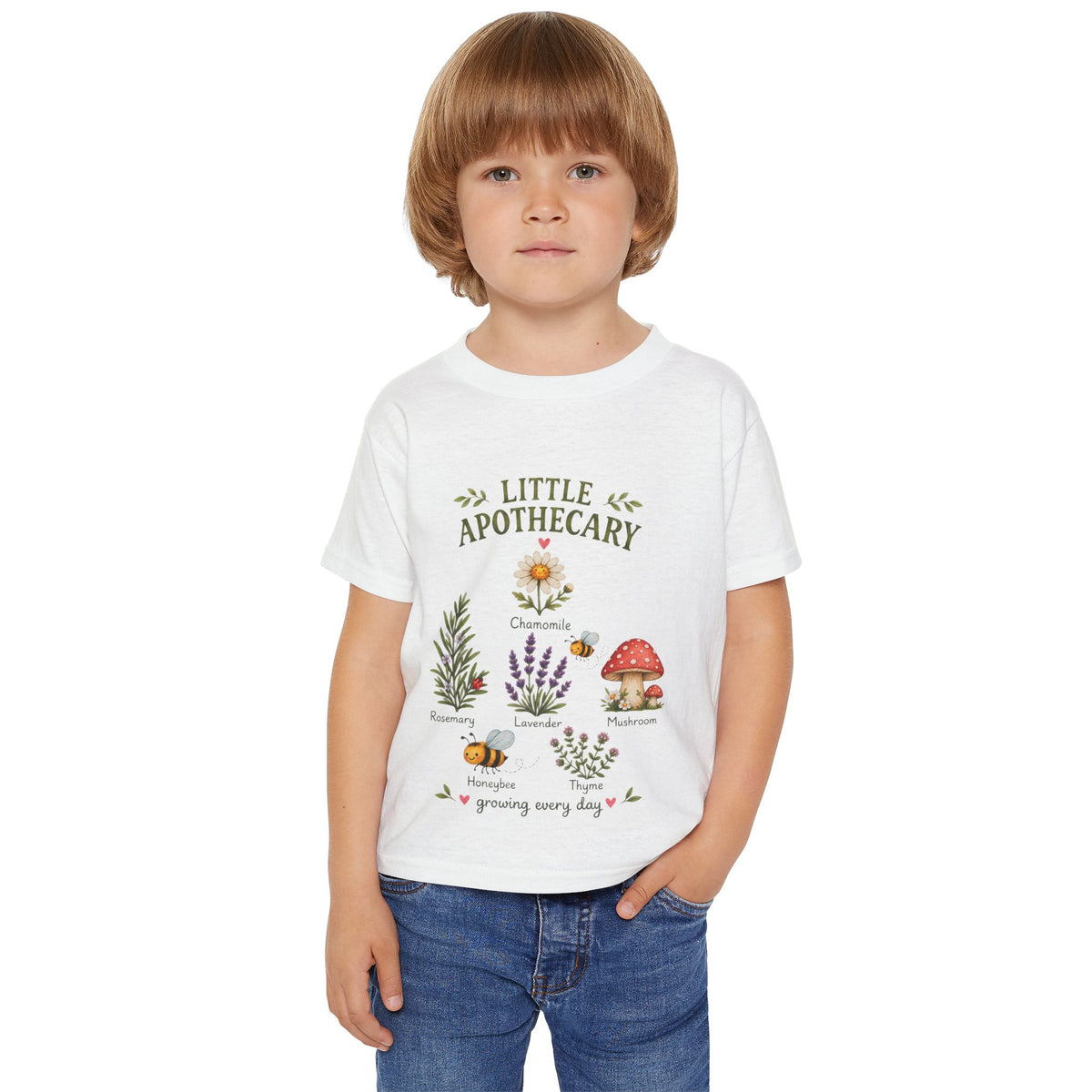 Toddler Tee - Little Apothecary Floral Herbal Garden Design