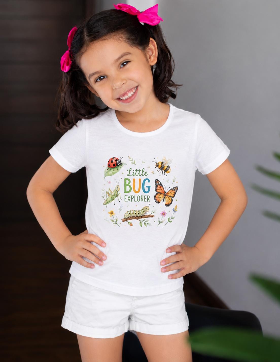 Little Bug Explorer toddler t-shirt | butterfly, ladybug, bee nature design