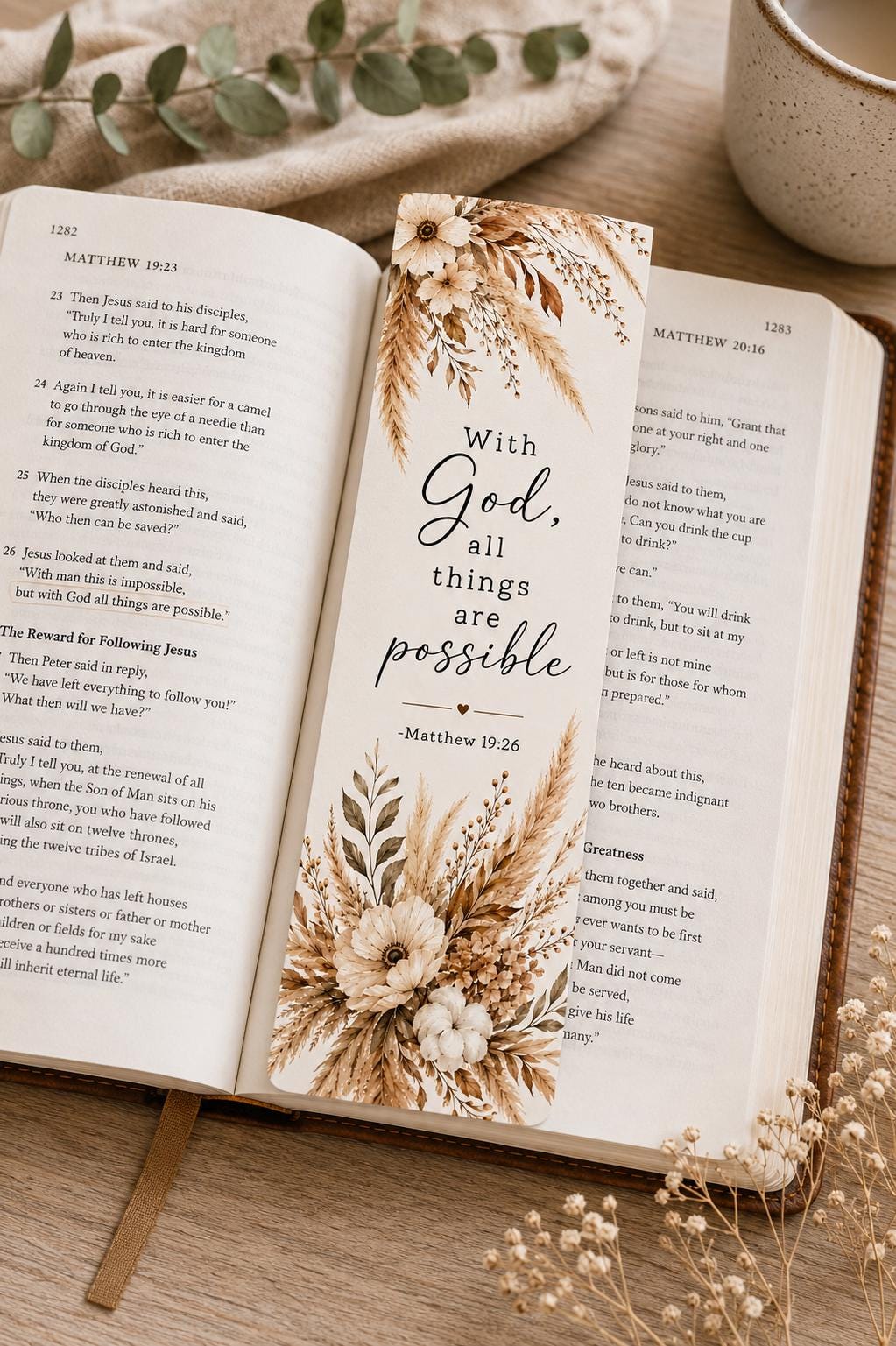 Christian Bible Verse Bookmarks, Handmade Scripture Gift for Women, Floral Faith Encouragement Bookmark Set