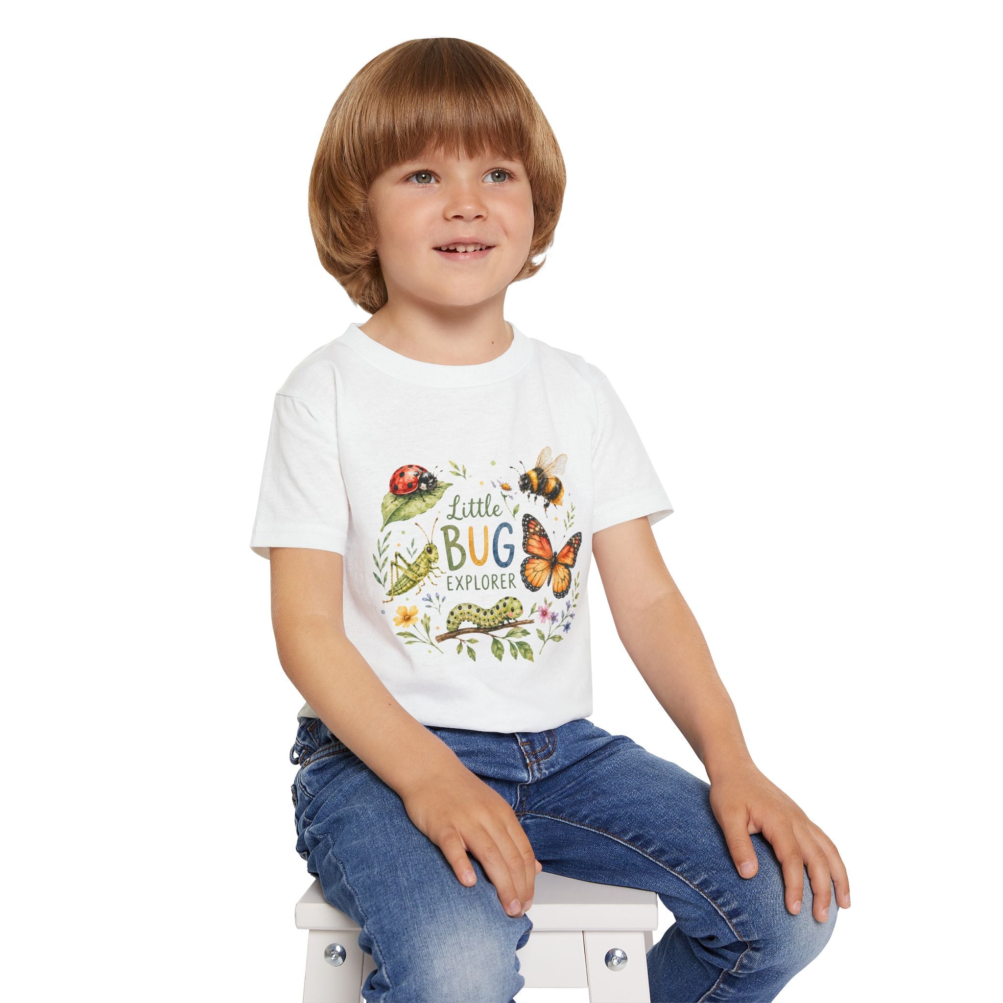 Little Bug Explorer toddler t-shirt | butterfly, ladybug, bee nature design