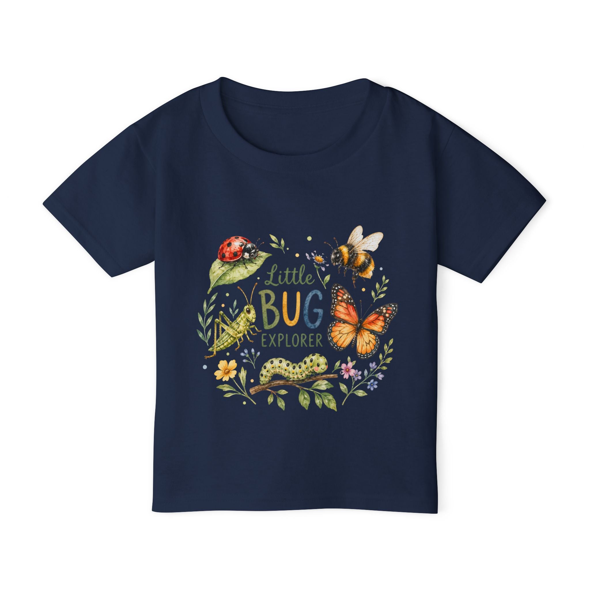 Little Bug Explorer toddler t-shirt | butterfly, ladybug, bee nature design