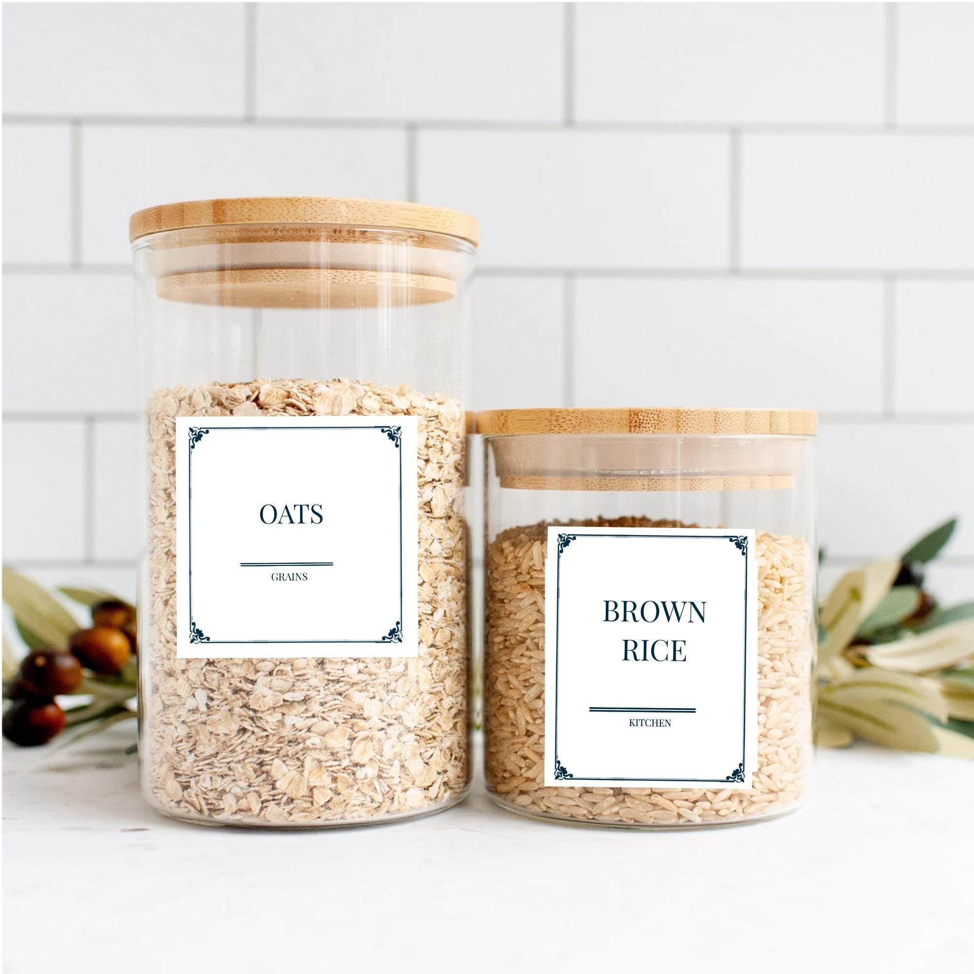 Minimalist Spice Jar Labels - Kitchen Organization Pantry Labels - Vintage Apothecary Style
