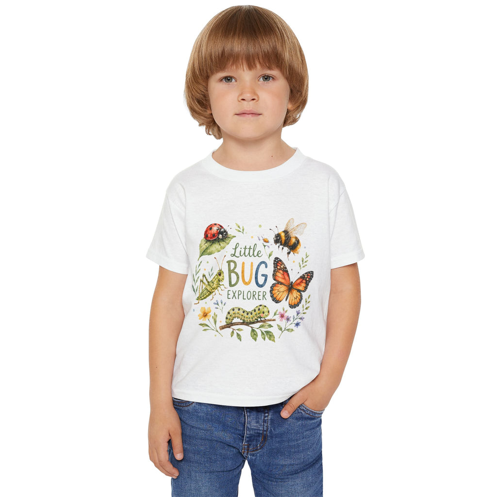 Little Bug Explorer toddler t-shirt | butterfly, ladybug, bee nature design