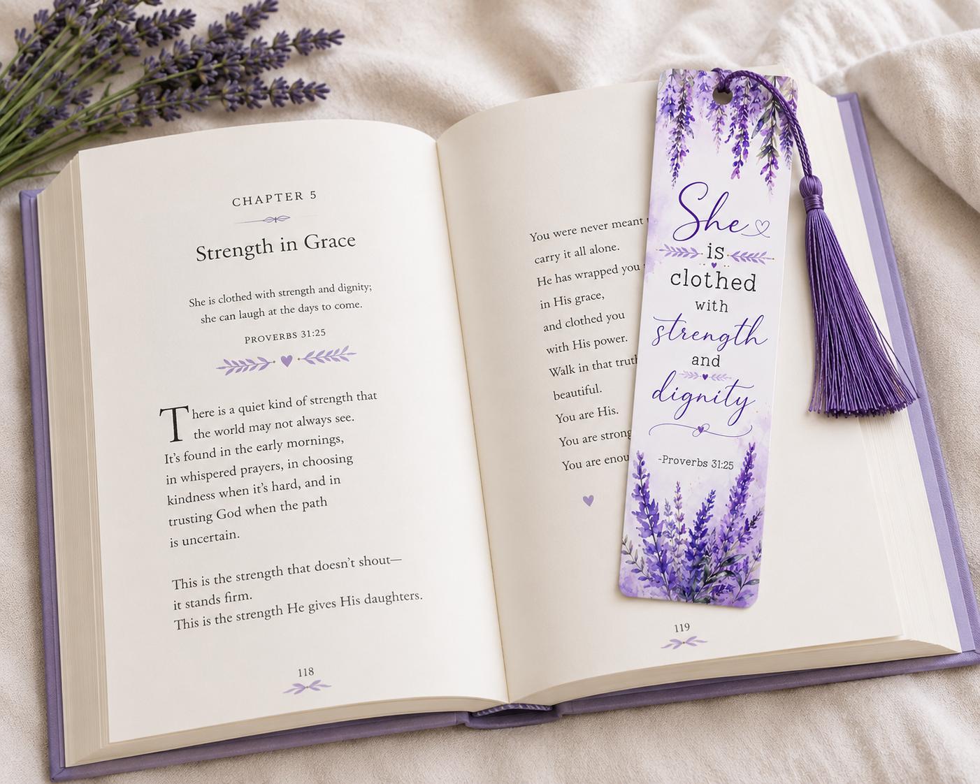 Christian Bible Verse Bookmarks, Handmade Scripture Gift for Women, Floral Faith Encouragement Bookmark Set