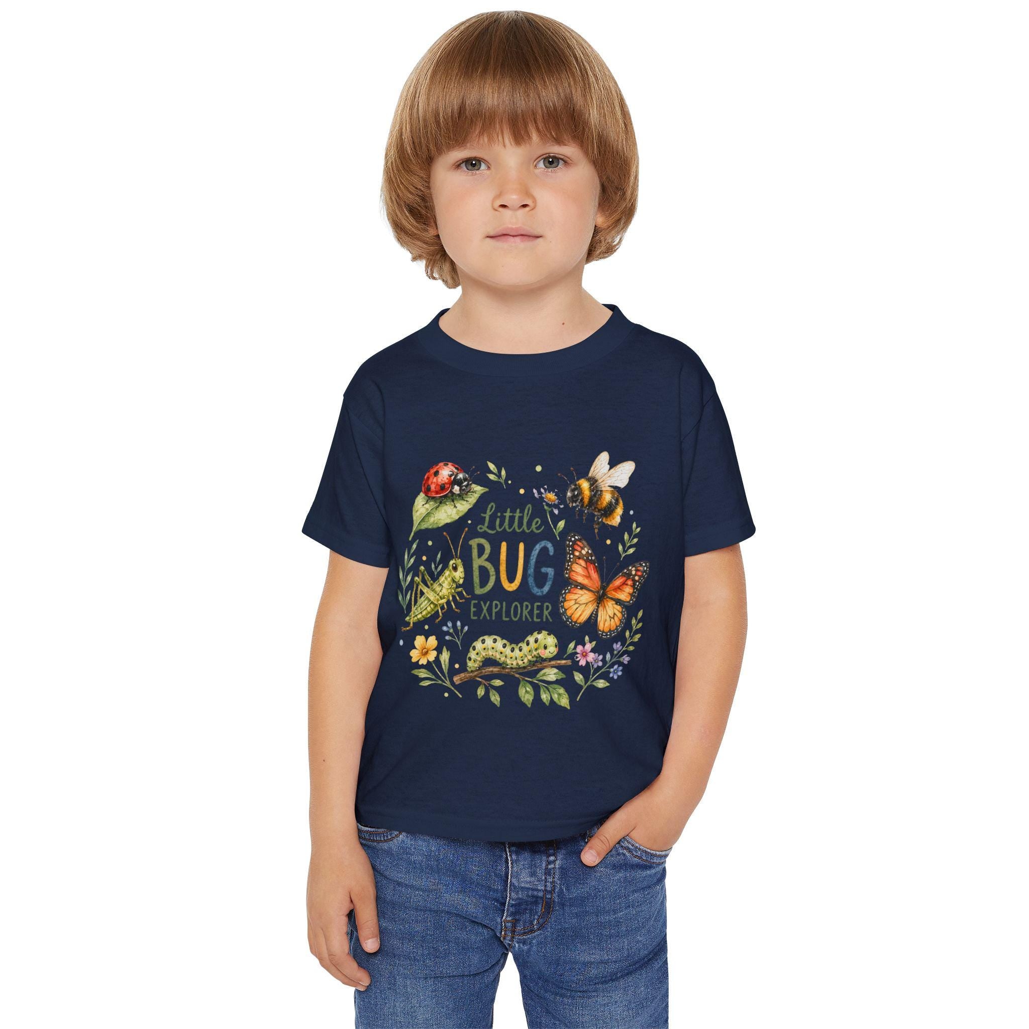 Little Bug Explorer toddler t-shirt | butterfly, ladybug, bee nature design
