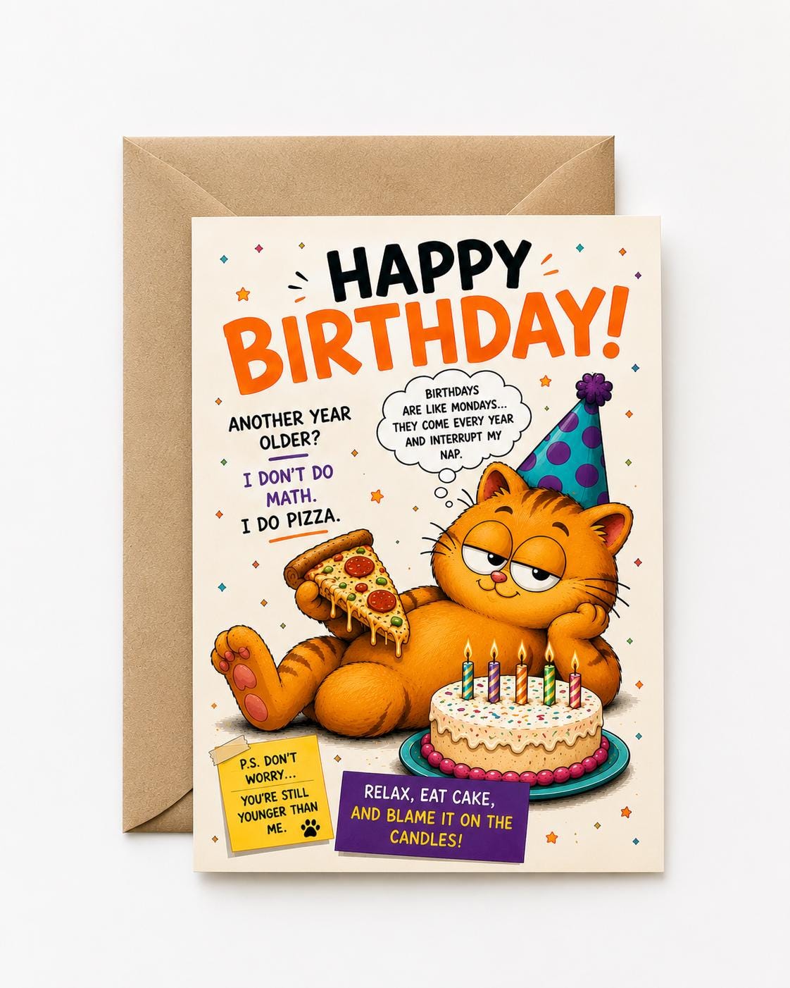 Funny Birthday Card, Humorous Style Birthday Card, Older but Still Awesome