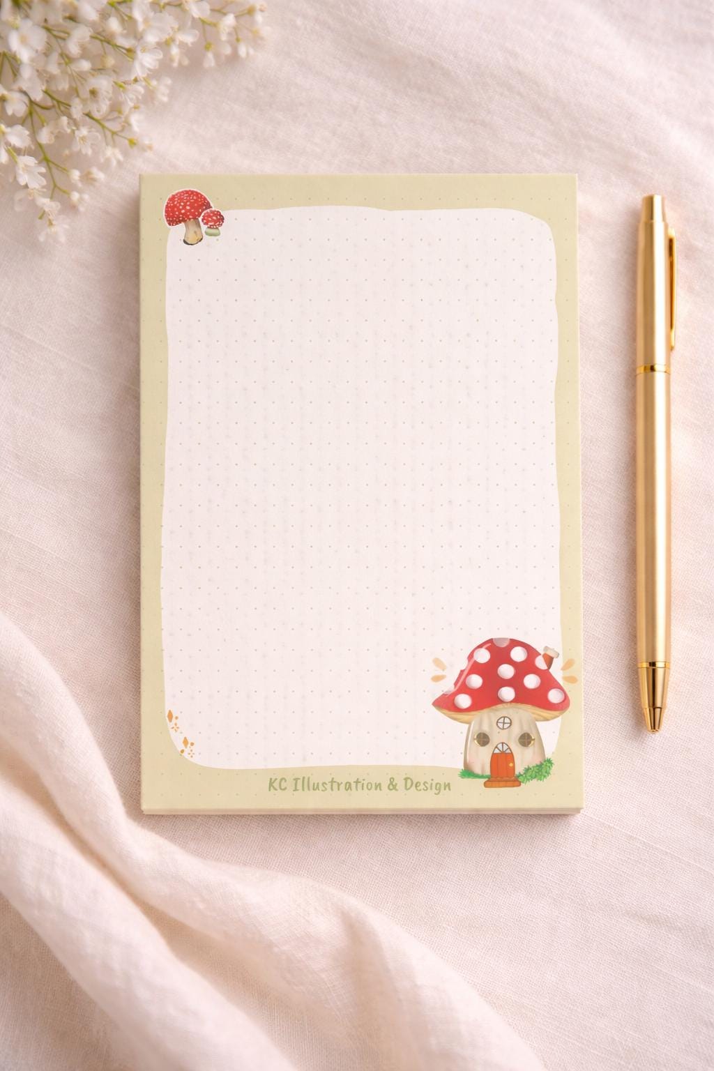 Handmade Notepad  - A6 Stationary Mushroom Pad  - To Do List