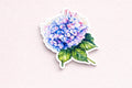 Hydrangea Sticker Flower – Blue & Lavender Vinyl, Botanical Flower Sticker