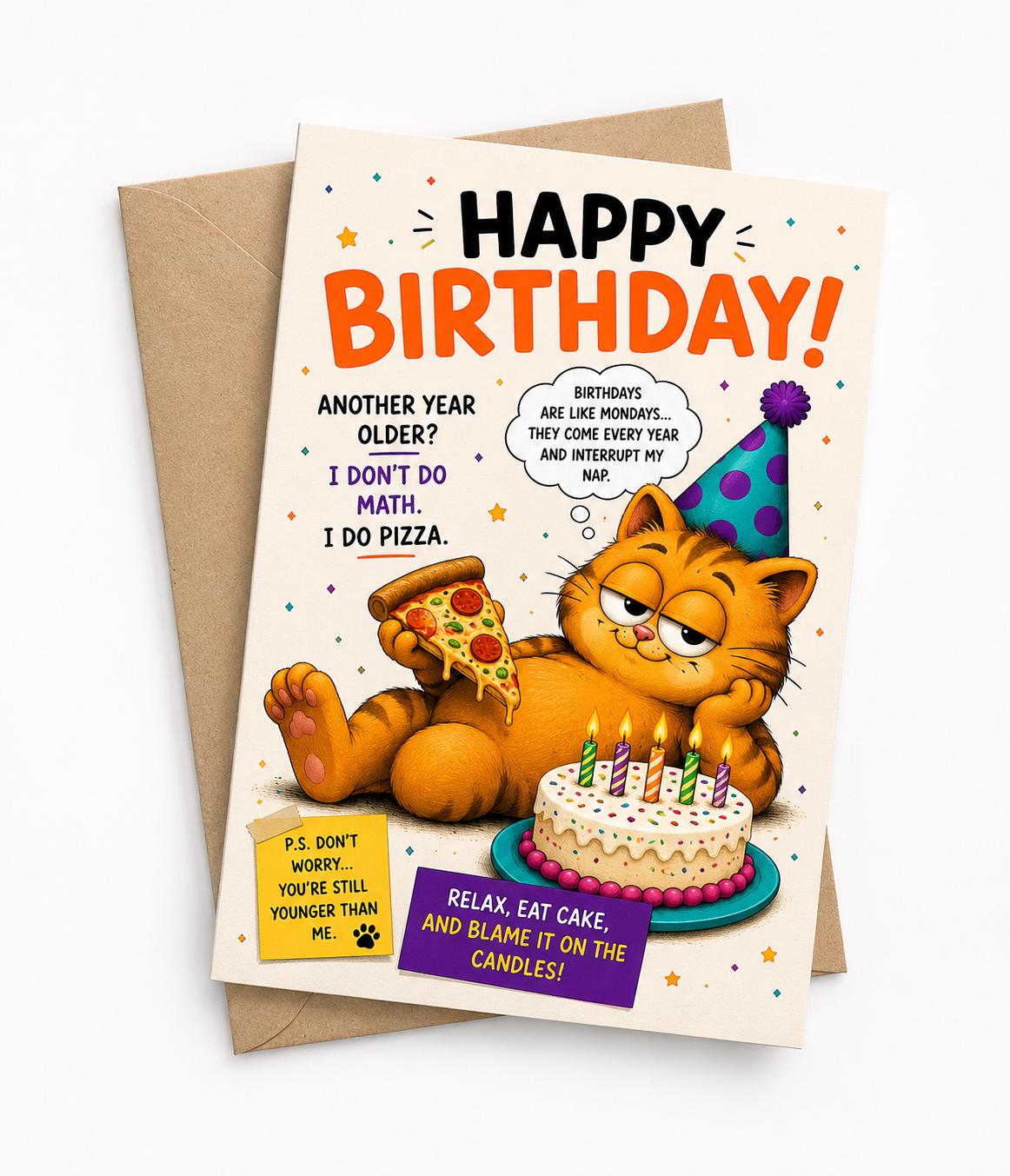 Funny Birthday Card, Humorous Style Birthday Card, Older but Still Awesome