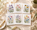 Watercolor Botanical Note Cards, Floral Greeting Cards, Wildflower Stationery Set
