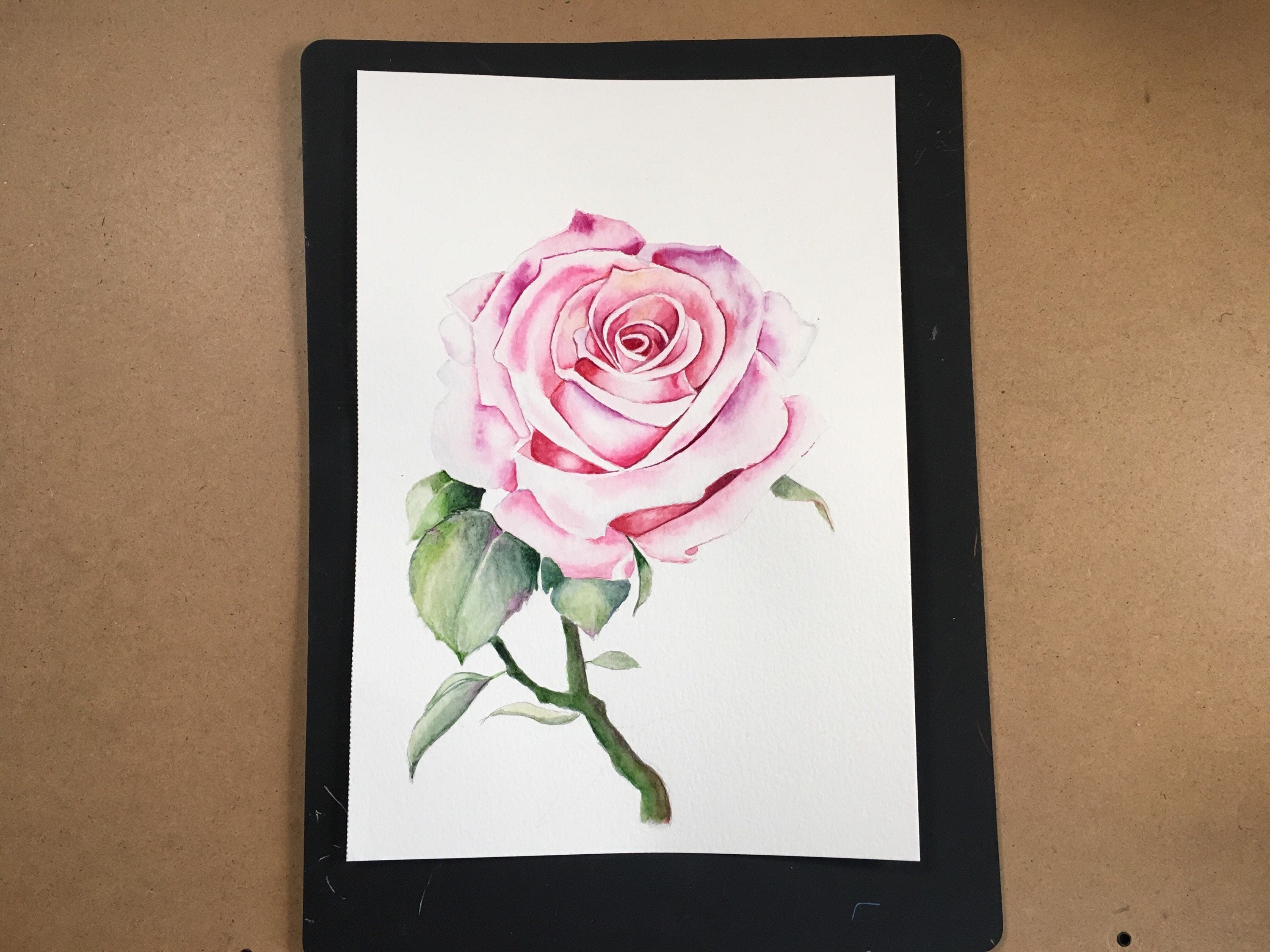 Rose Watercolor Print: Floral Wall Art Home Decor