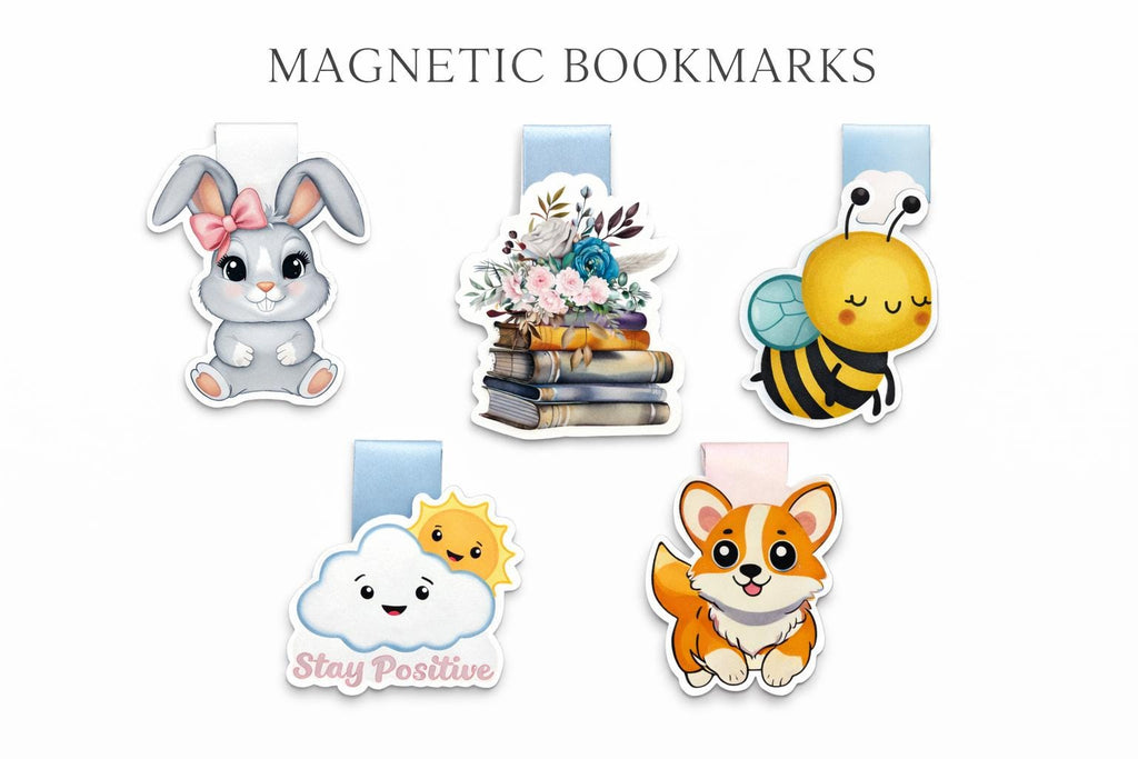 Cute Magnetic Bookmarks, Animal & Floral Page Clips, Book Lover Gift