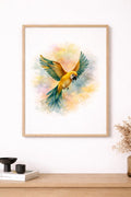 Tropical Macaw Art Print: Watercolor Parrot Painting, Boho Wall Decor